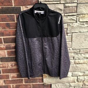 And1 Black White Marble Zip Lightwt Jacket Men L